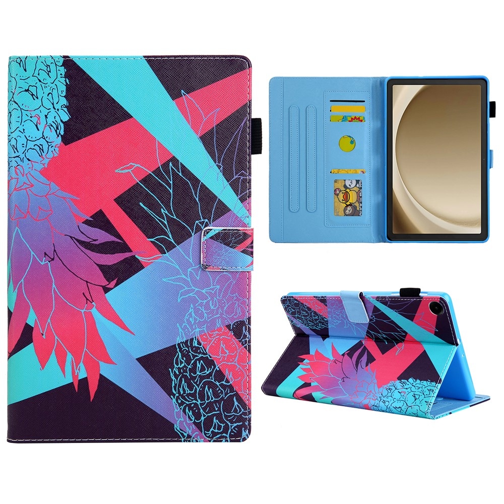 Stílusos, intelligens záró tok Samsung Galaxy Tab A11+/Tab A9+ - színes ananász