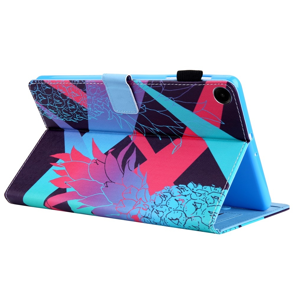 Stílusos, intelligens záró tok Samsung Galaxy Tab A11+/Tab A9+ - színes ananász