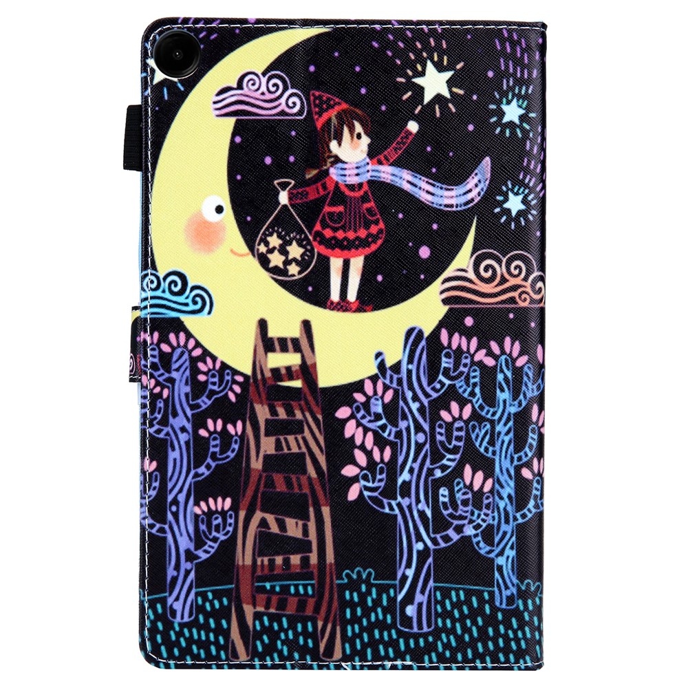 Stílusos, intelligens záró tok Samsung Galaxy Tab A11+/Tab A9+ - lány és a hold