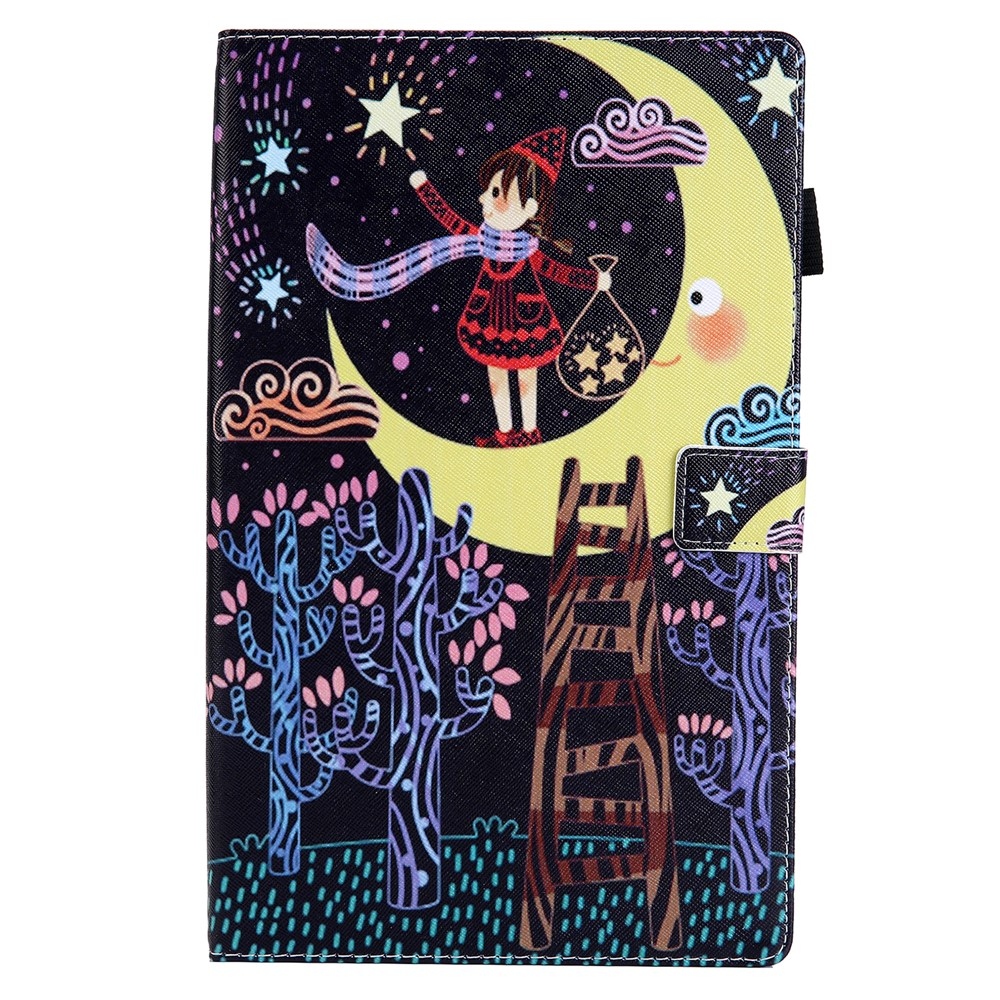 Stílusos, intelligens záró tok Samsung Galaxy Tab A11+/Tab A9+ - lány és a hold