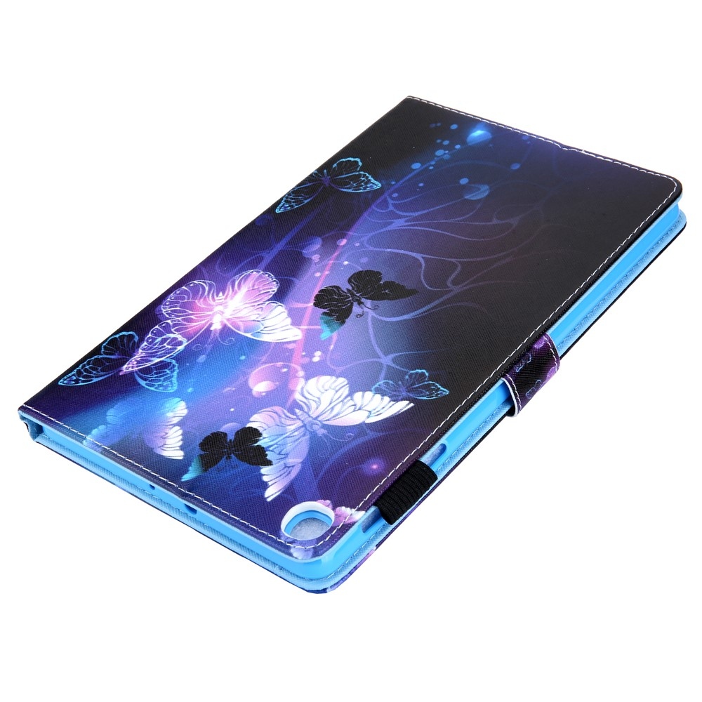 Stílusos, intelligens záró tok Samsung Galaxy Tab A11+/Tab A9+ - lila pillangókhoz