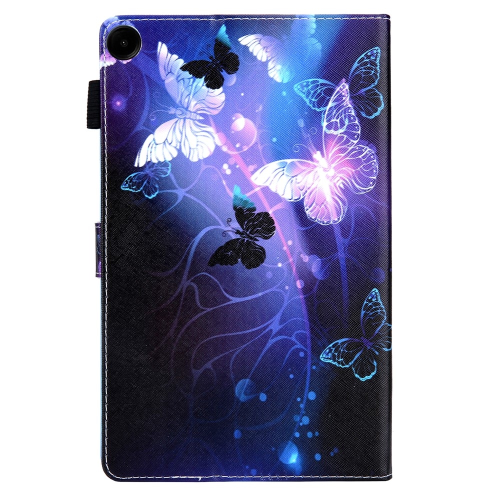 Stílusos, intelligens záró tok Samsung Galaxy Tab A11+/Tab A9+ - lila pillangókhoz