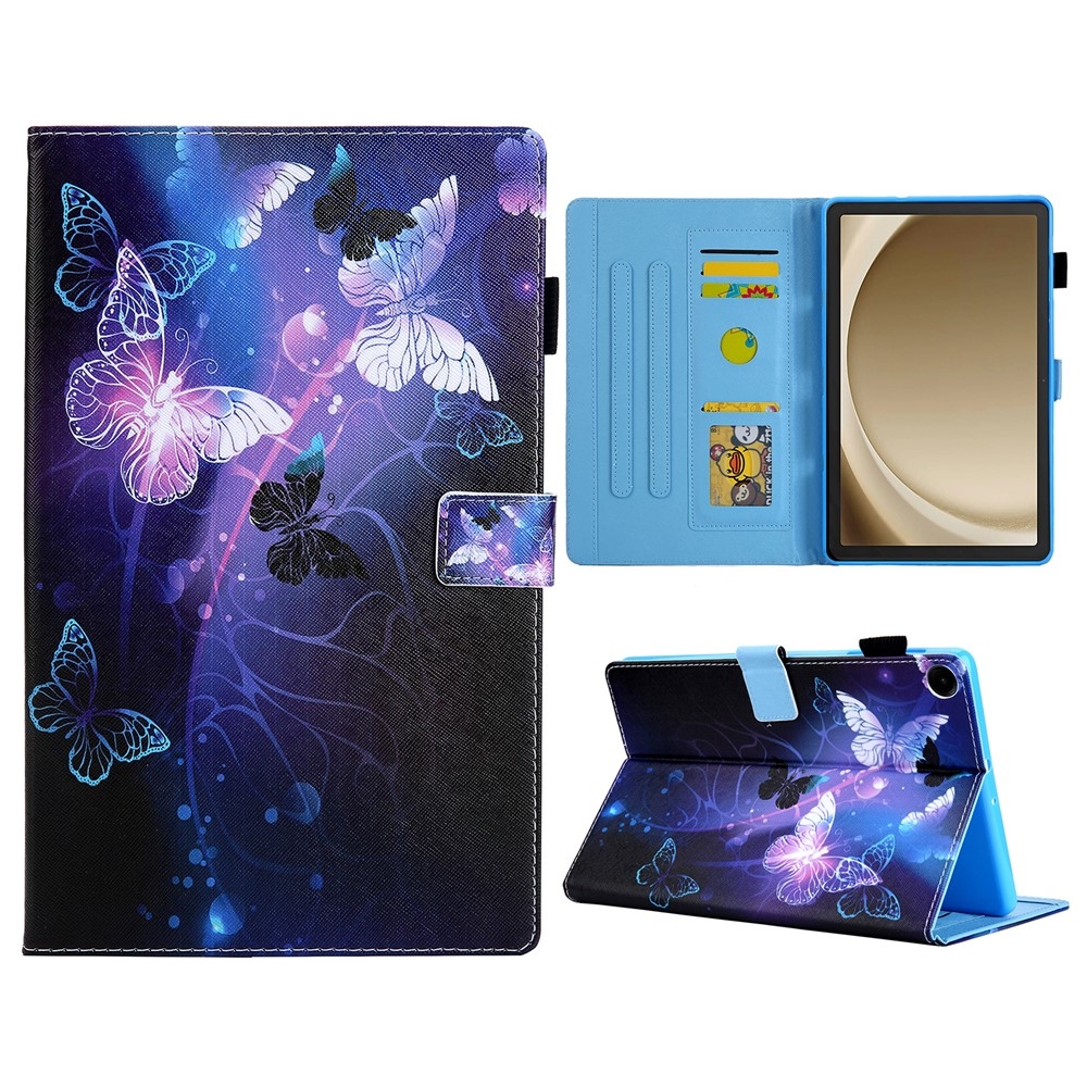 Stílusos, intelligens záró tok Samsung Galaxy Tab A11+/Tab A9+ - lila pillangókhoz