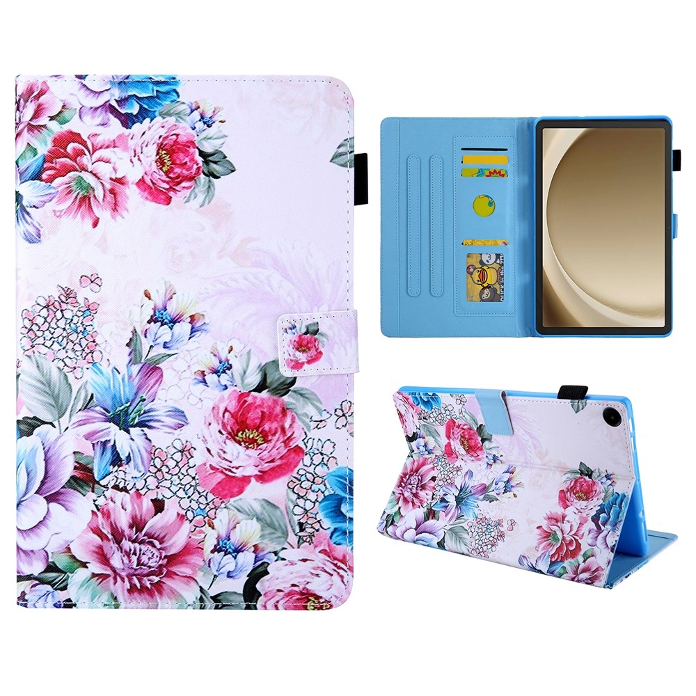 Stílusos, intelligens, záródó tok Samsung Galaxy Tab A11+/Tab A9+ - virágok