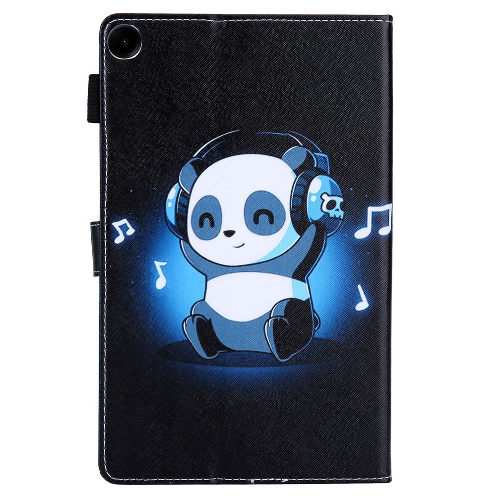 Stílusos, intelligens, zárható tok Samsung Galaxy Tab A11+/Tab A9+ - panda fejhallgatóval