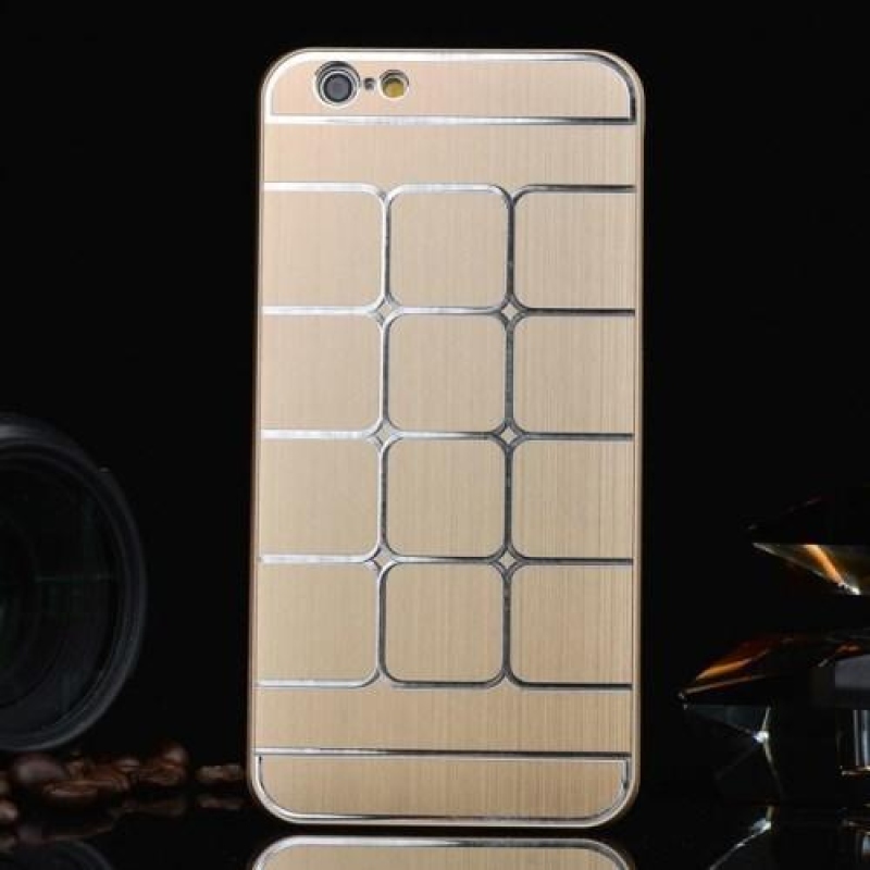 Stílusos borítás fém hátlappal iPhone 6 Plus és 6s Plus készülékhez - pezsgő színű