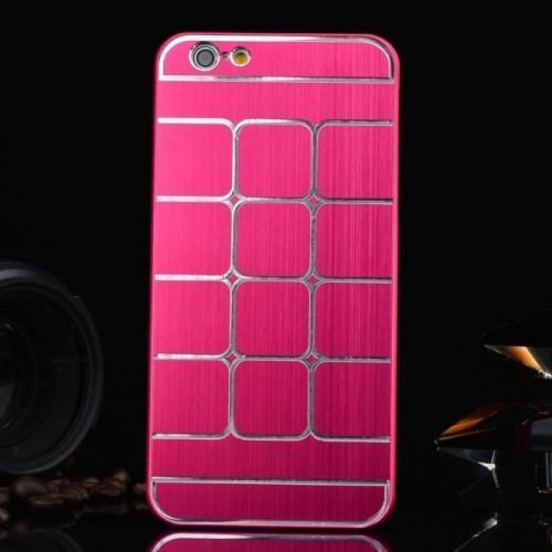 Stílusos borítás fém hátlappal iPhone 6 Plus és 6s Plus készülékhez - rózsaszínű