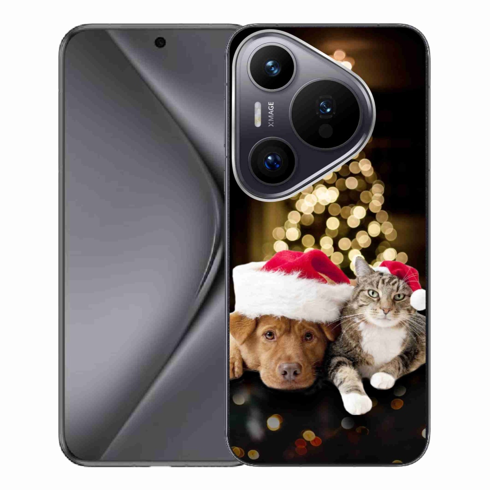 Gél borító mmCase a Huawei Pura 70 Pro számára - Karácsonyi kutya és macska