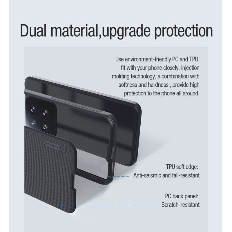 Nillkin Super Frosted PRO mágneses hátlap Xiaomi 14 Fekete