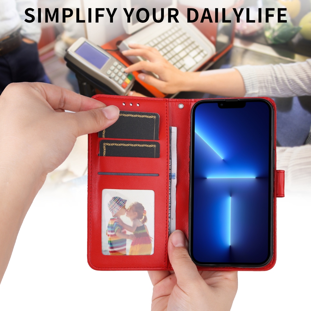 Napraforgó könyvtáska a Honor 400 Smart 5G/4G/Honor X7d készülékhez - piros