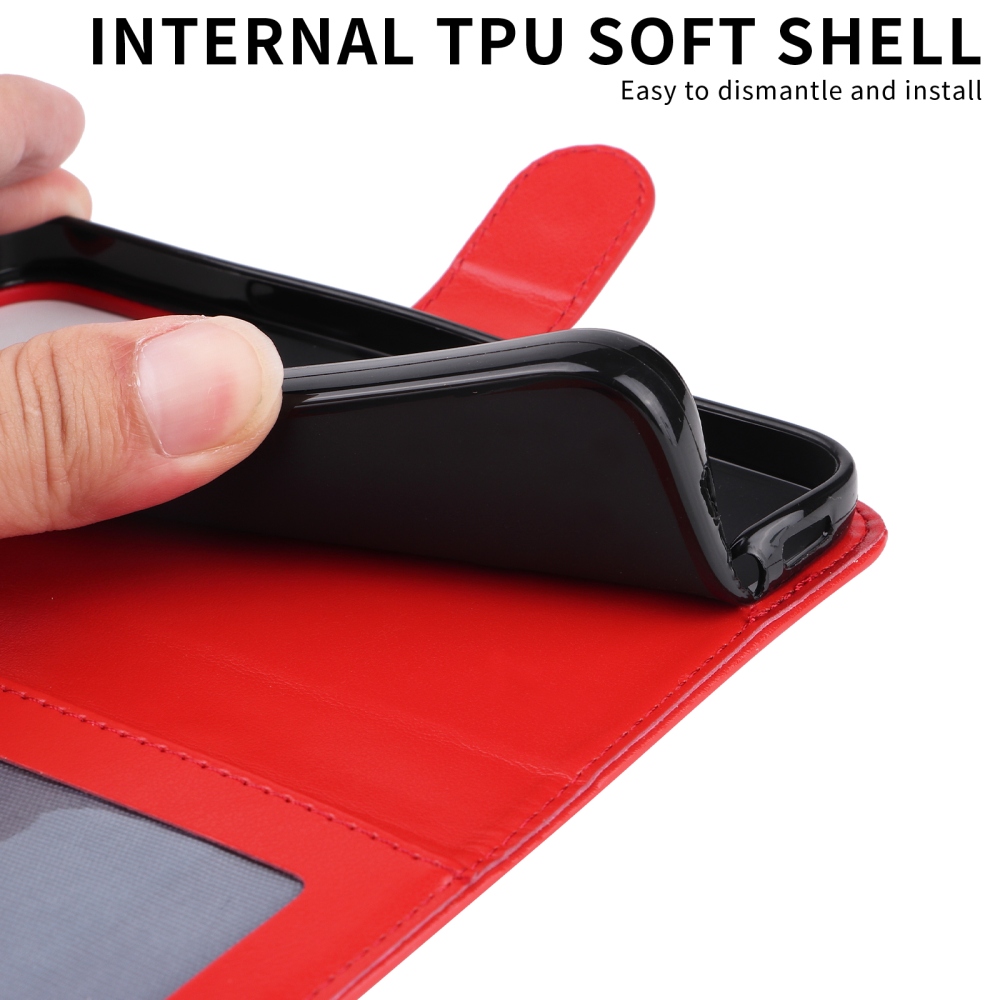 Napraforgó könyvtáska a Honor 400 Smart 5G/4G/Honor X7d készülékhez - piros