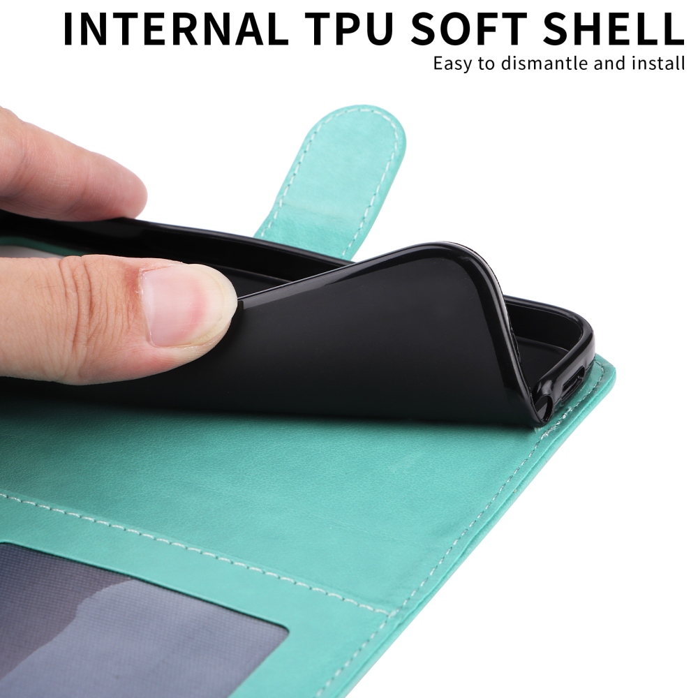 Napraforgó könyvtáska a Honor 400 Smart 5G/4G/Honor X7d készülékhez - teáskék színű