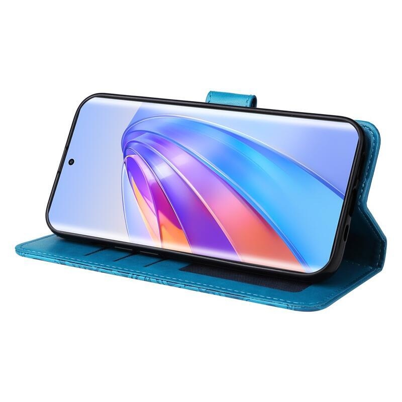 Napraforgó könyv tok a Honor Magic 5 Lite 5G készülékhez - kék