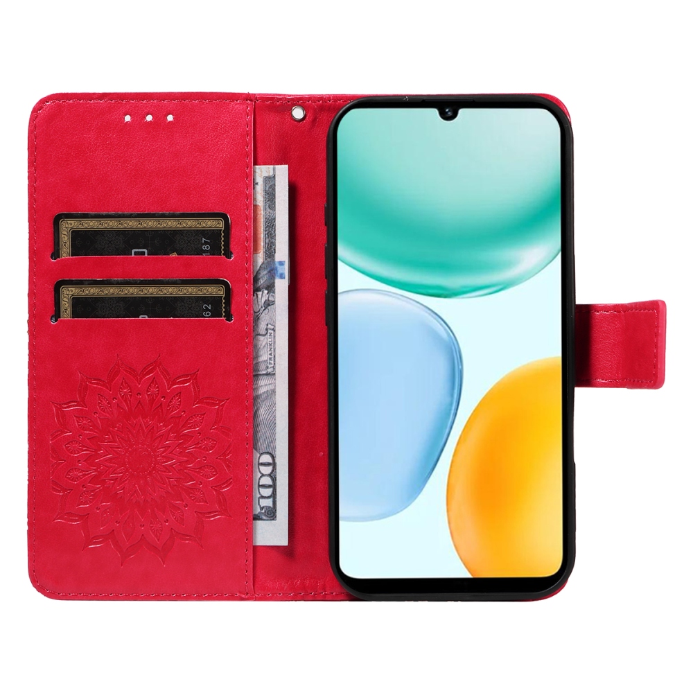 Sunflower könyvtok Honor X5c Plus-hoz - piros