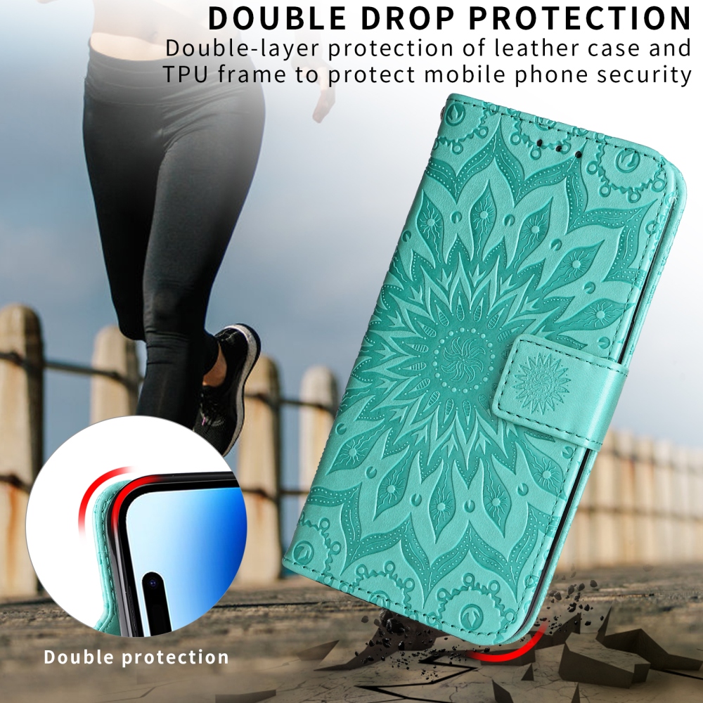 Sunflower könyvtok Honor X5c Plus-hoz - kékeszöld