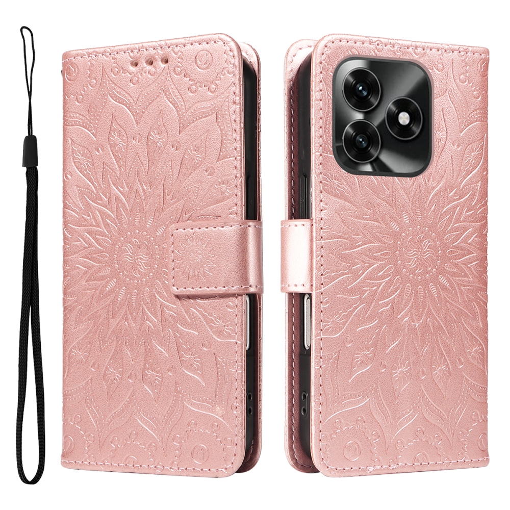 Sunflower könyvtok Honor X5c Plus-hoz - rozéarany