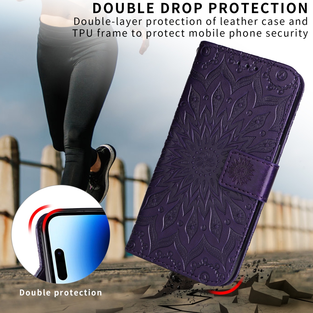 Sunflower könyvtok Honor X5c Plus-hoz - sötétlila