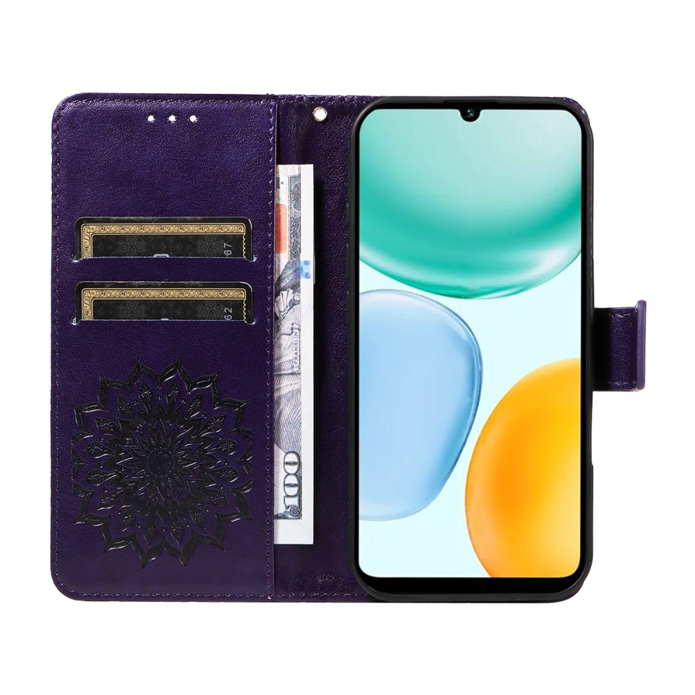 Sunflower könyvtok Honor X5c Plus-hoz - sötétlila