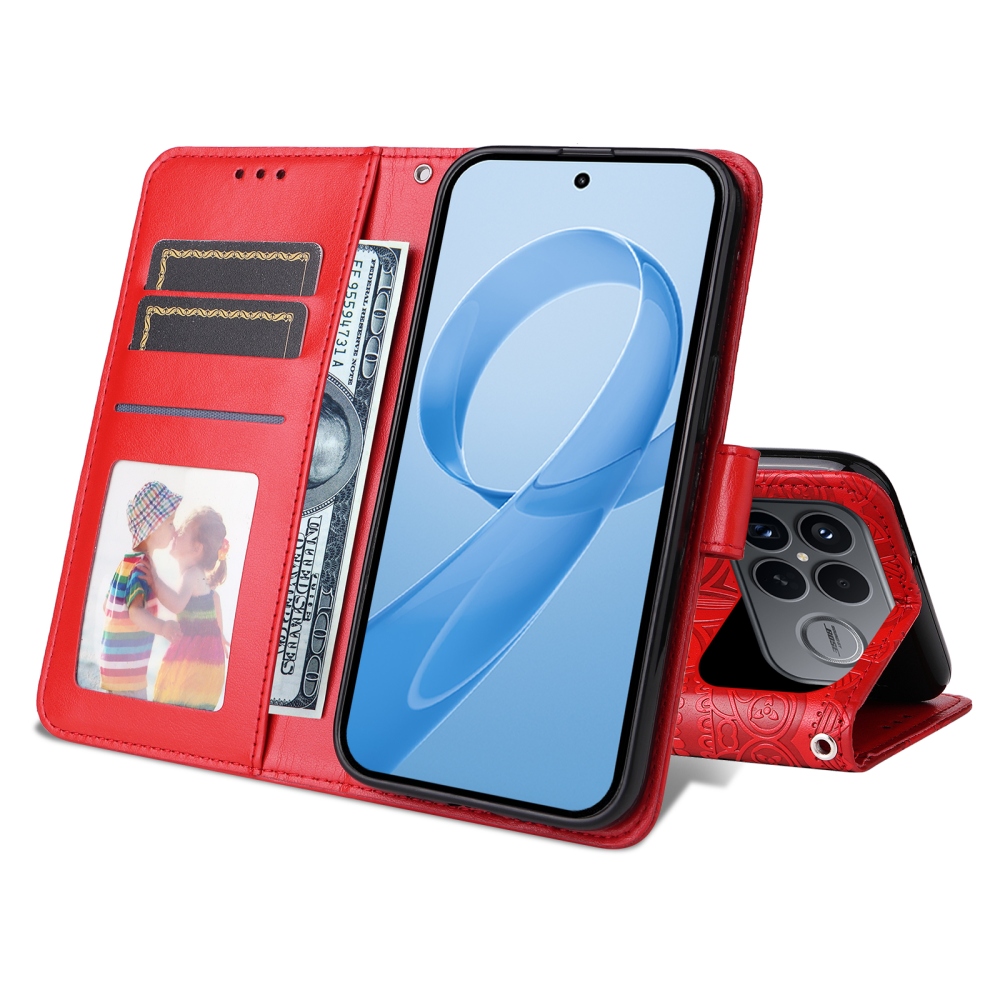 Napraforgó könyv tok a Xiaomi Poco F8 Ultra 5G-hez - piros