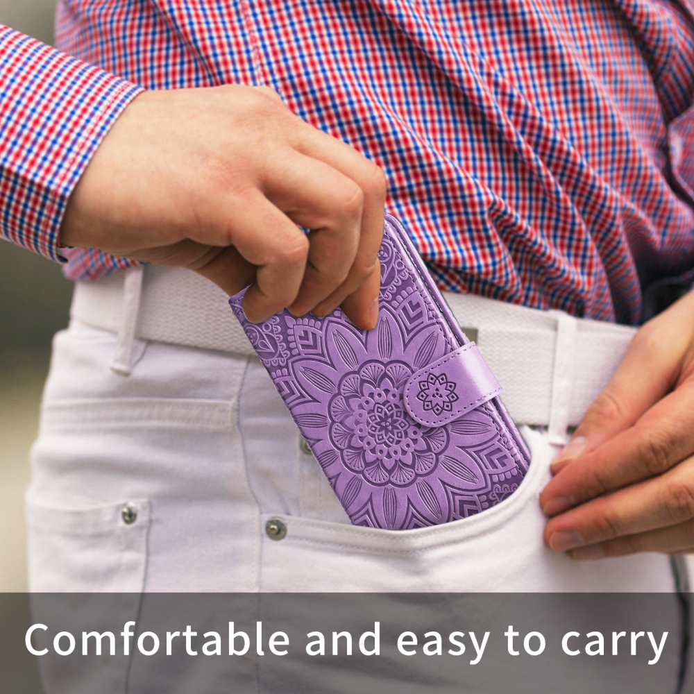 Napraforgó könyv tok a Xiaomi Poco F8 Ultra 5G-hez - lila