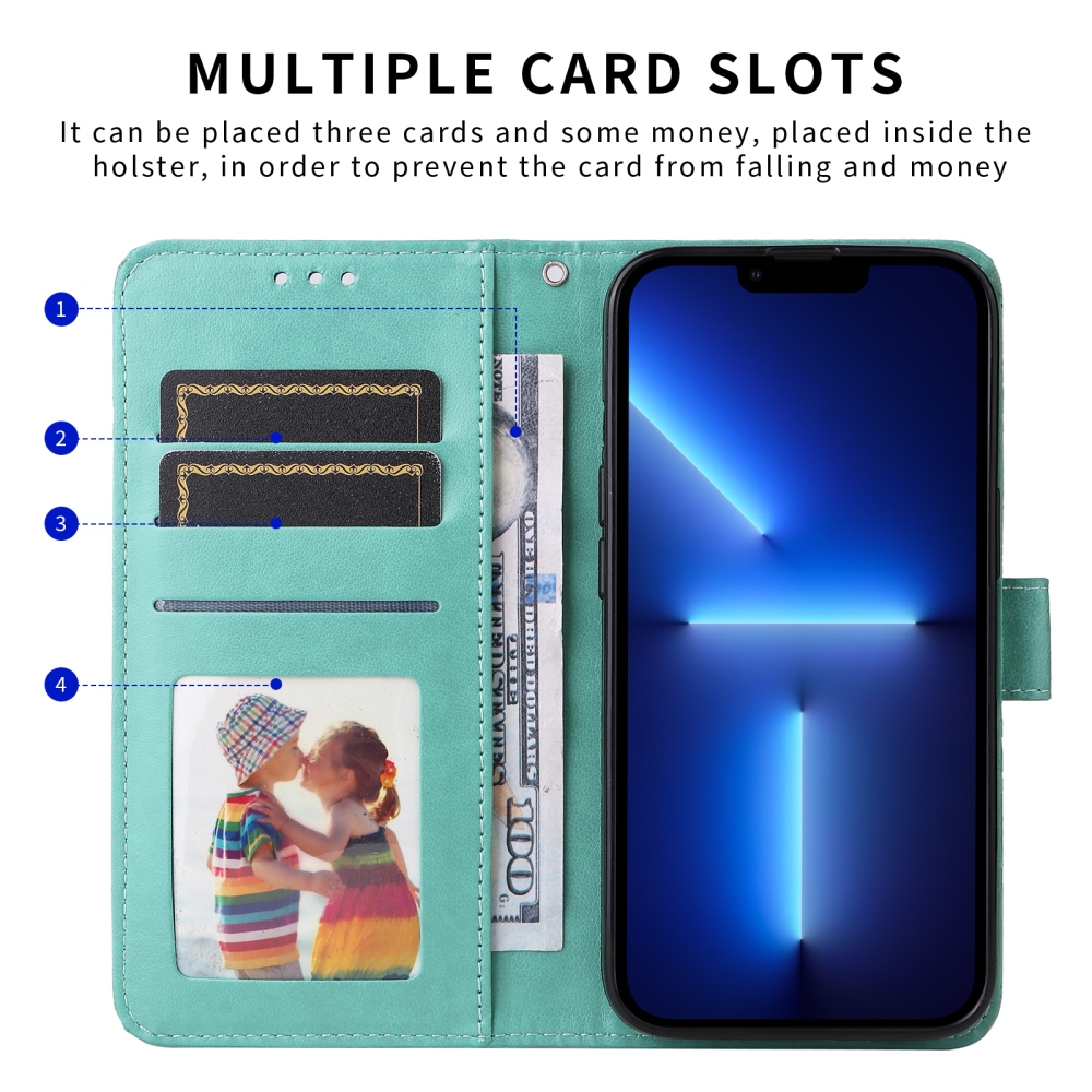 Napraforgó könyv tok a Xiaomi Poco F8 Ultra 5G-hez - teáskék színű