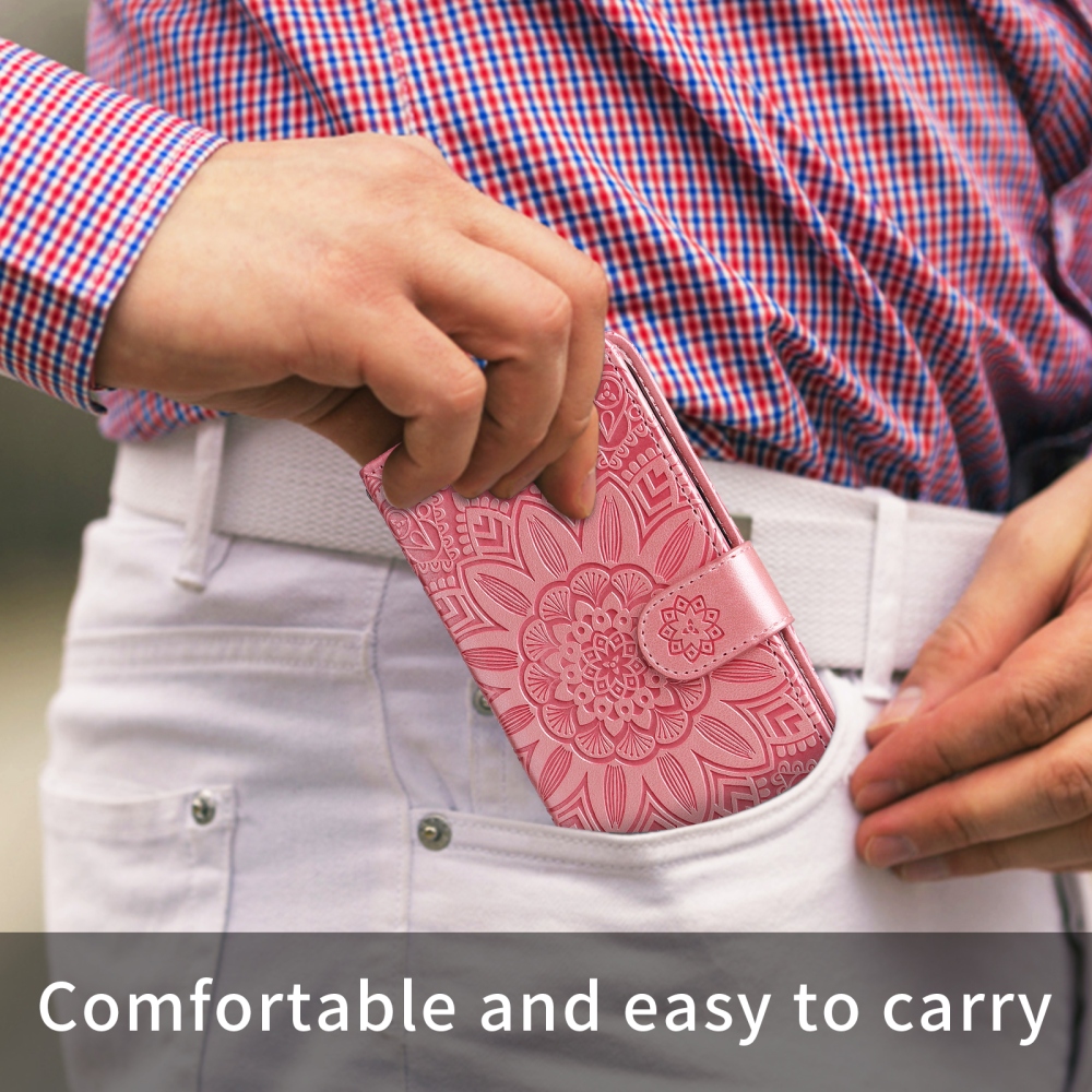 Napraforgó könyv tok a Xiaomi Poco F8 Ultra 5G-hez - rózsaszínű