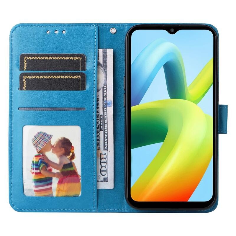Napraforgó könyv tok a Xiaomi Redmi A1+/A2+ készülékhez - kék
