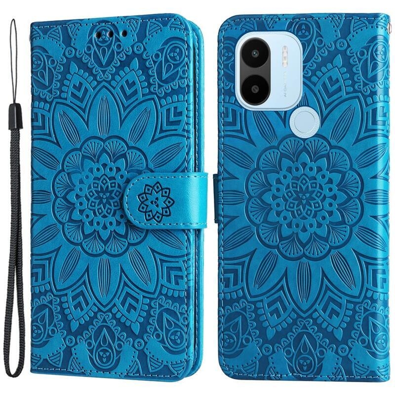 Napraforgó könyv tok a Xiaomi Redmi A1+/A2+ készülékhez - kék
