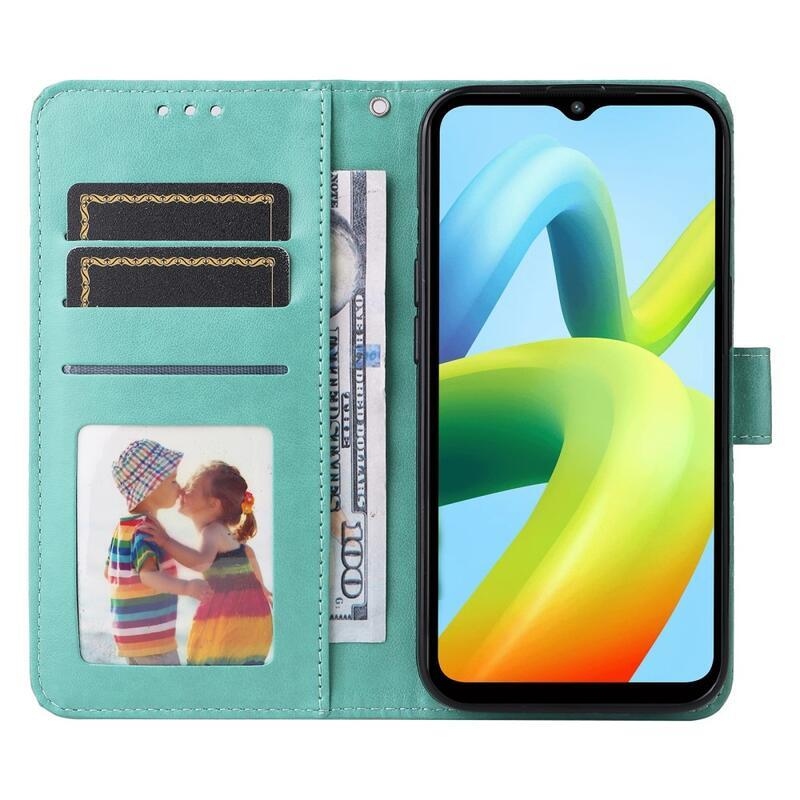 Napraforgó könyv tok a Xiaomi Redmi A1+/A2+ készülékhez - teáskék színű