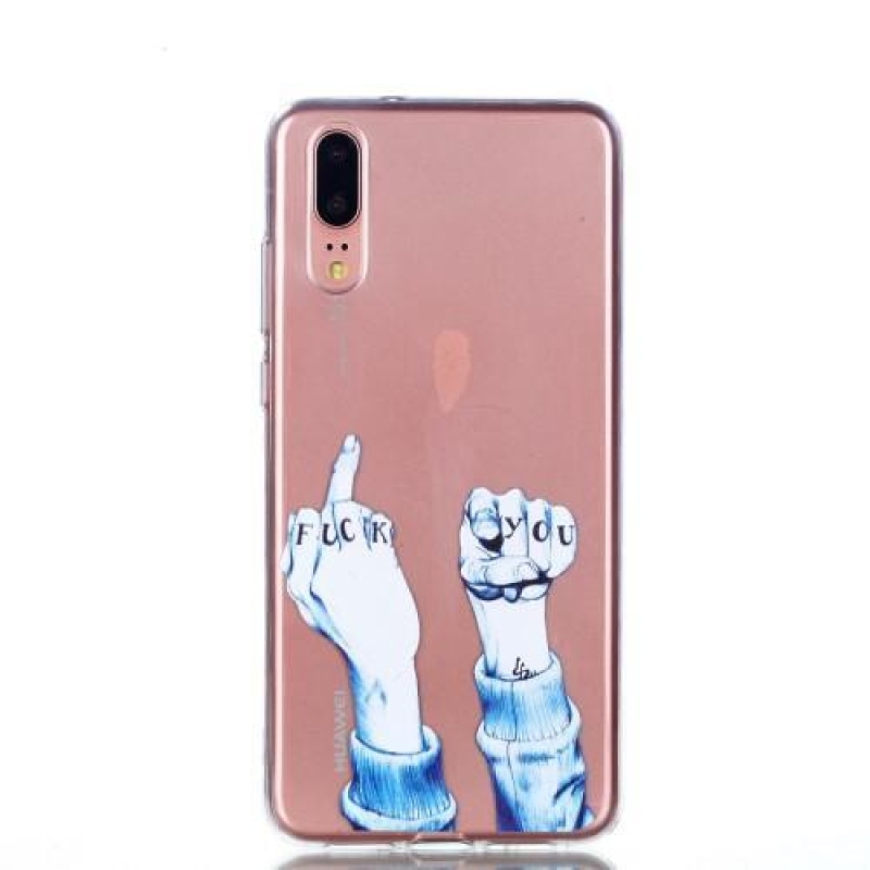 Suns zselés tok a Huawei P20-hoz - középső ujj
