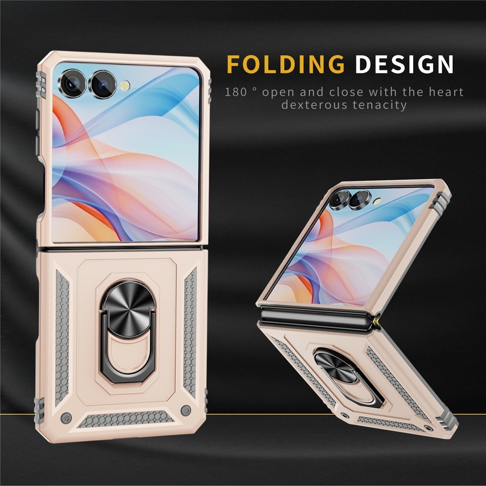 Gyűrűálló borítás Samsung Galaxy Z Flip7 5G készülékhez - bézs színű