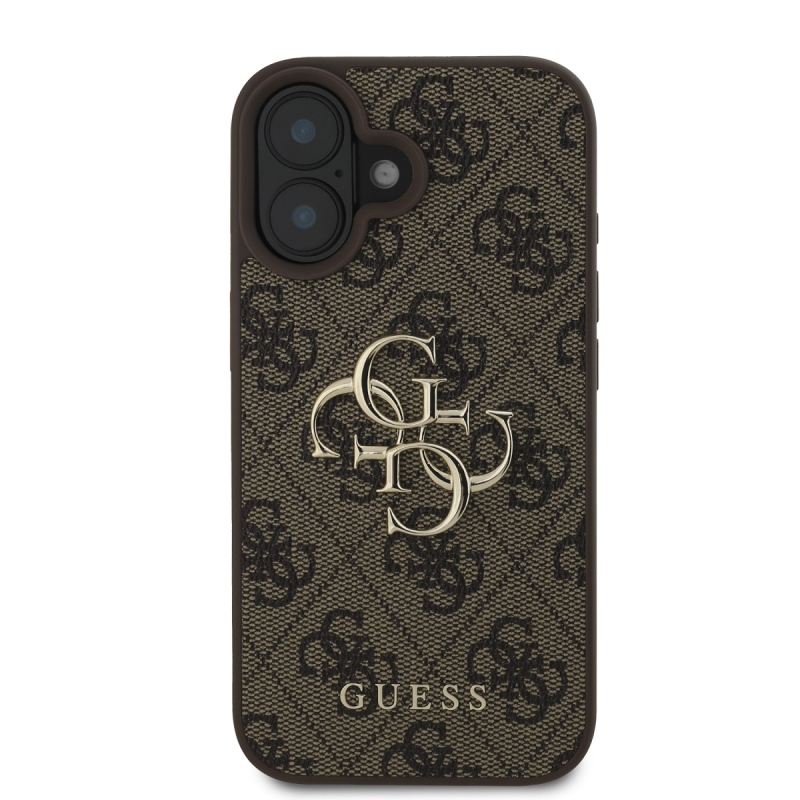 Guess PU 4G fém logós hátlap iPhone 16-hoz Barna barna