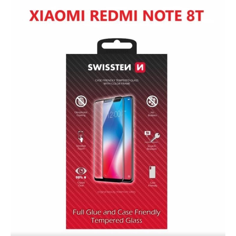Swissten teljes képernyő edzett üveg Xiaomi Redmi Note 8T-hez