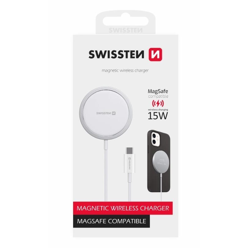 Swissten MagStick vezeték nélküli töltő Apple iPhone készülékhez (MagSafe kompatibilis)