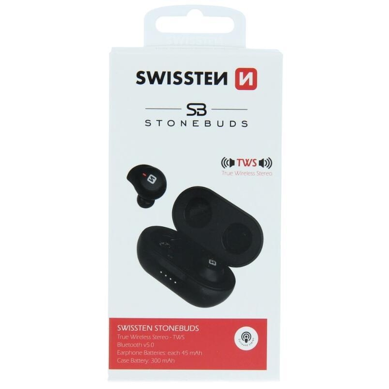 Swissten Stonebuds TWS Bluetooth fejhallgató - fekete