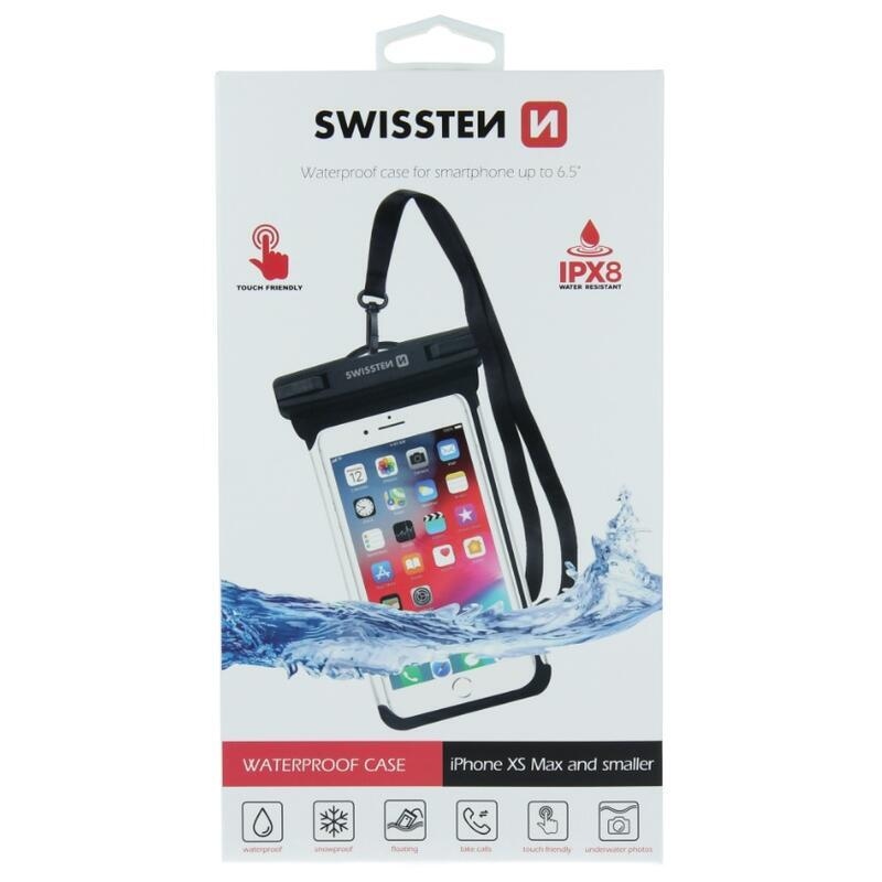 Swissten vízálló tok mobiltelefonhoz 158mm x 77mm - fekete