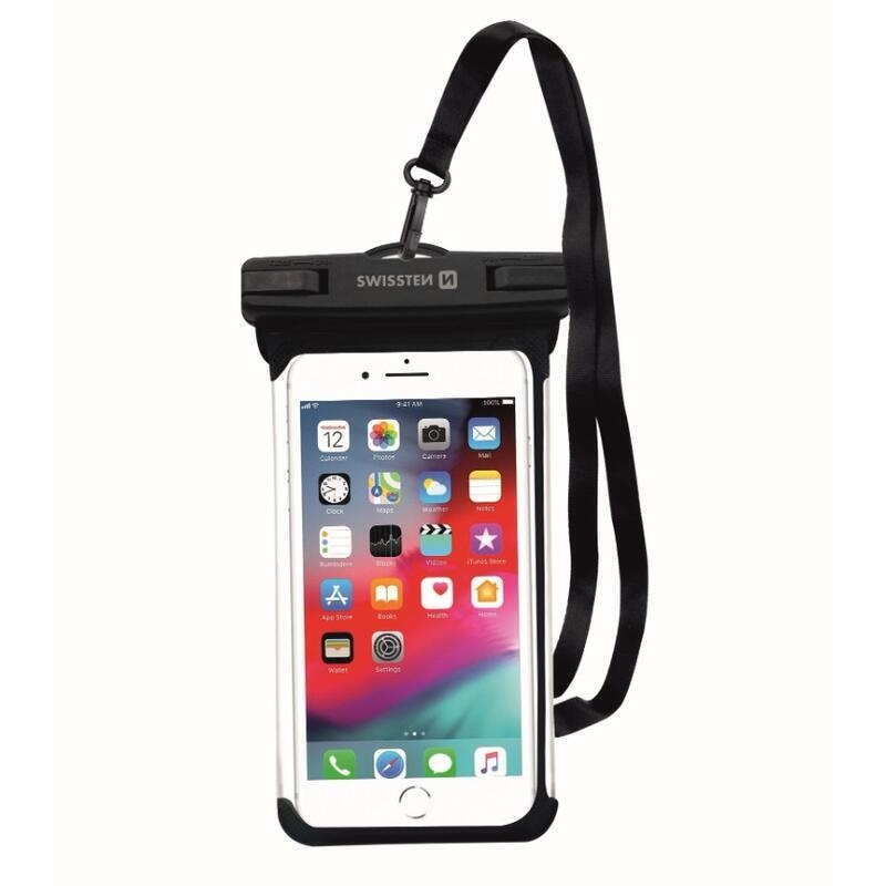 Swissten vízálló tok mobiltelefonhoz 158mm x 77mm - fekete