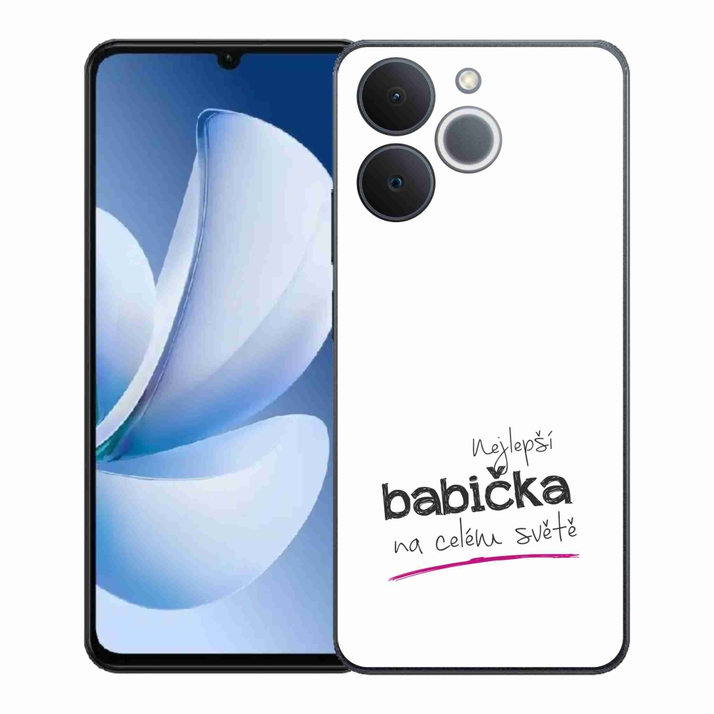 Gél borító mmCase a Realme Note 70T - legjobb nagymama 4 fehér háttérrel