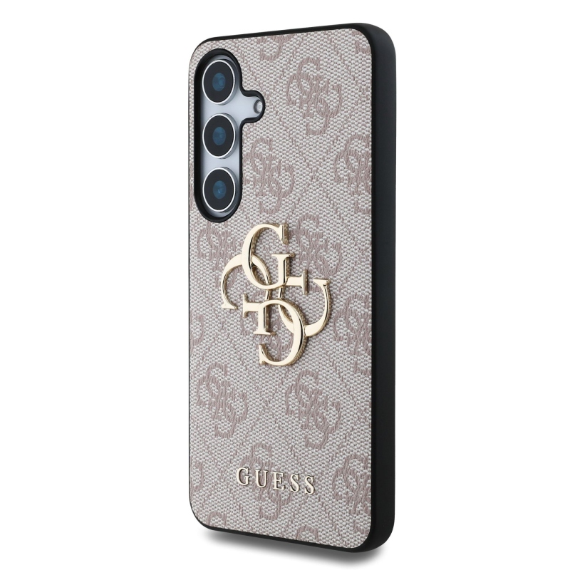 Guess PU 4G fém logó hátlap Samsung Galaxy S25 rózsaszín