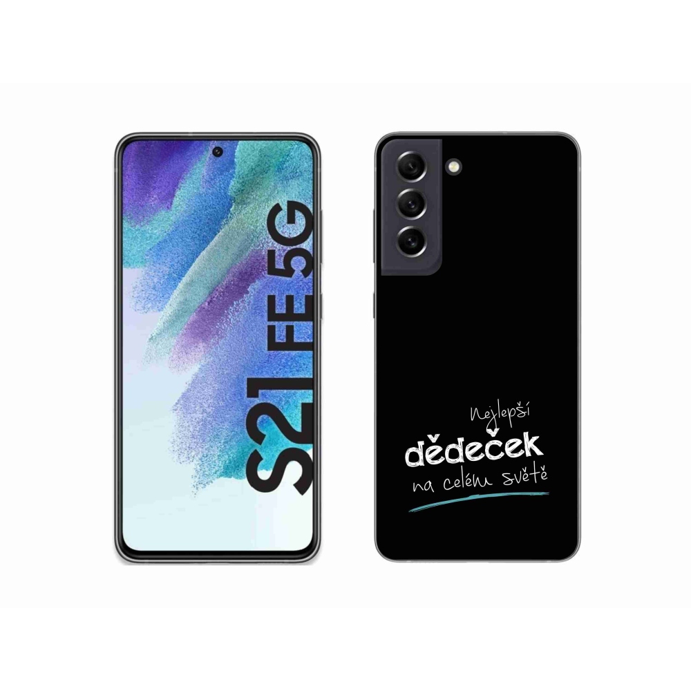 Gél borító mmCase Samsung Galaxy S21 FE 5G - a legjobb nagypapa 3 fekete háttérrel