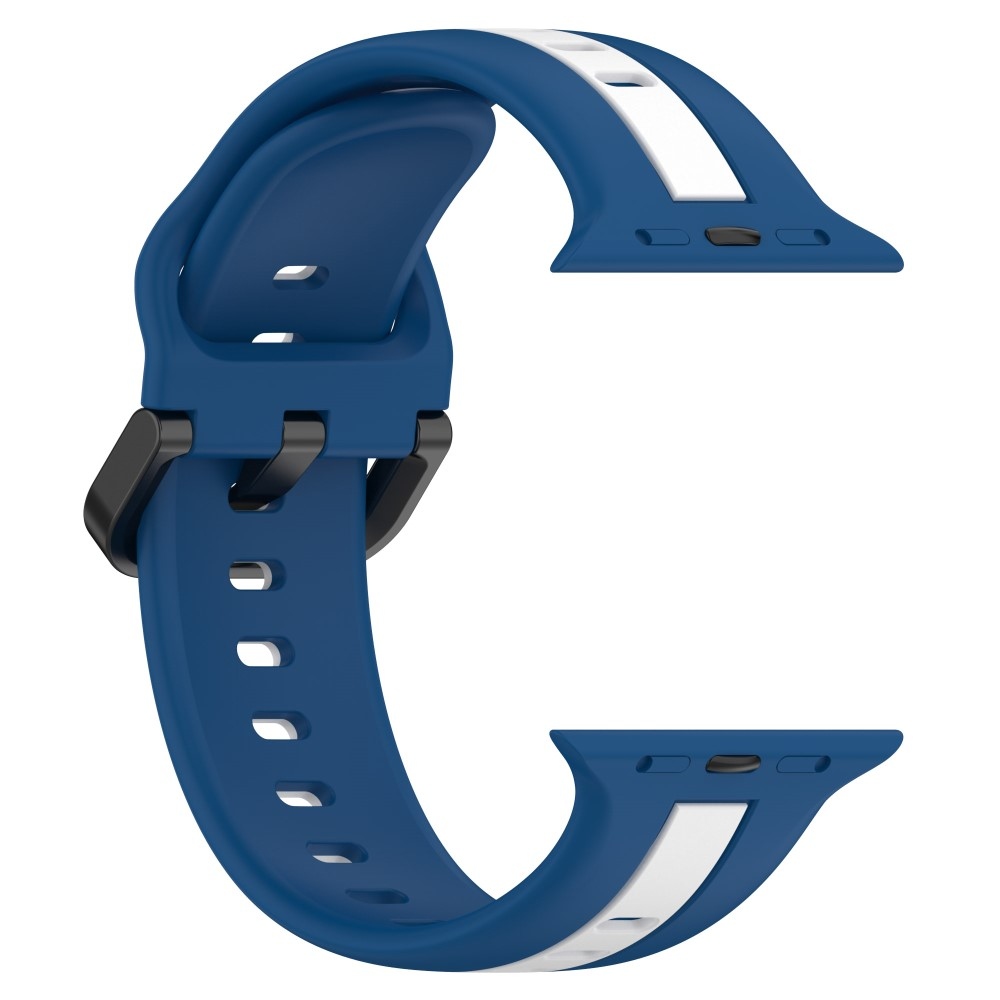 Szíj szilikon szíj Apple Watch Ultra/Ultra 2 49mm/SE/SE 2022/2023 44mm/9/8/7 45mm/6/5/4 44mm/3/2/1 42 mm - kék/fehér