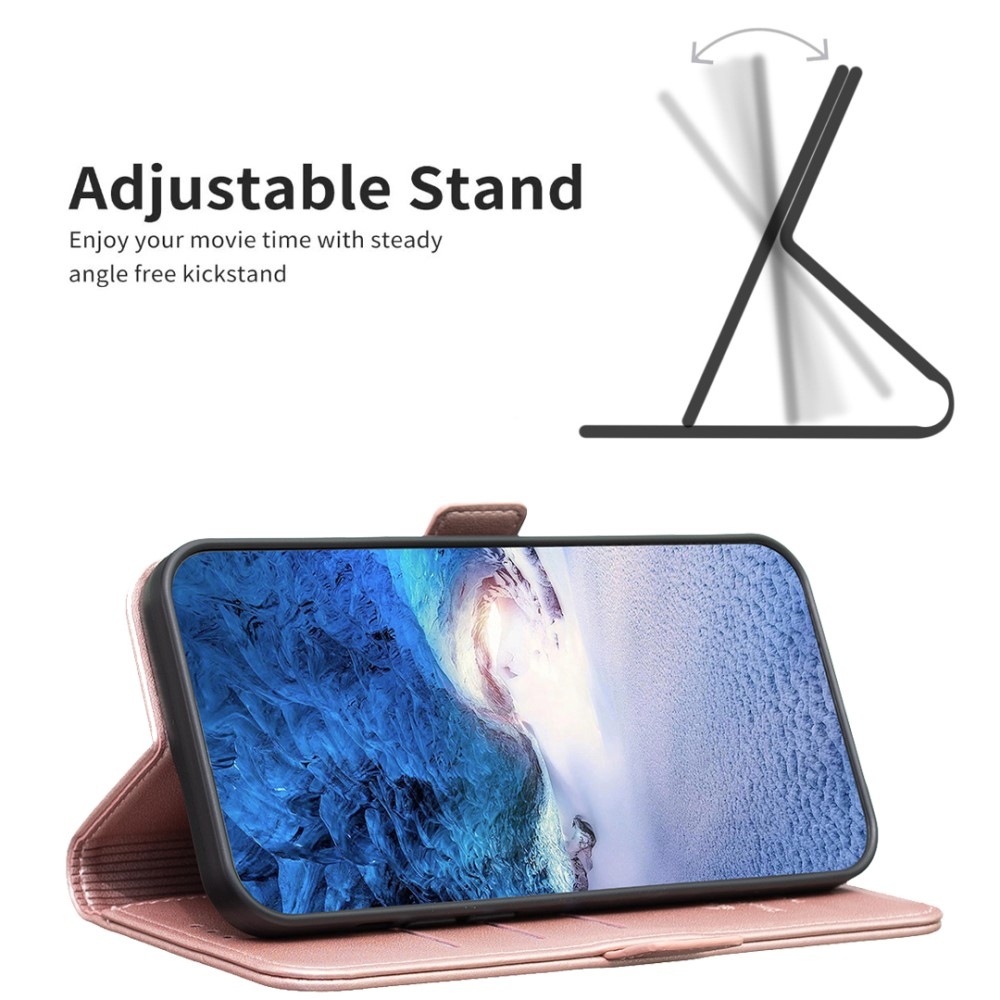 BNF könyv tok Xiaomi Redmi 13 4G/Poco M6 4G - rózsaarany színben