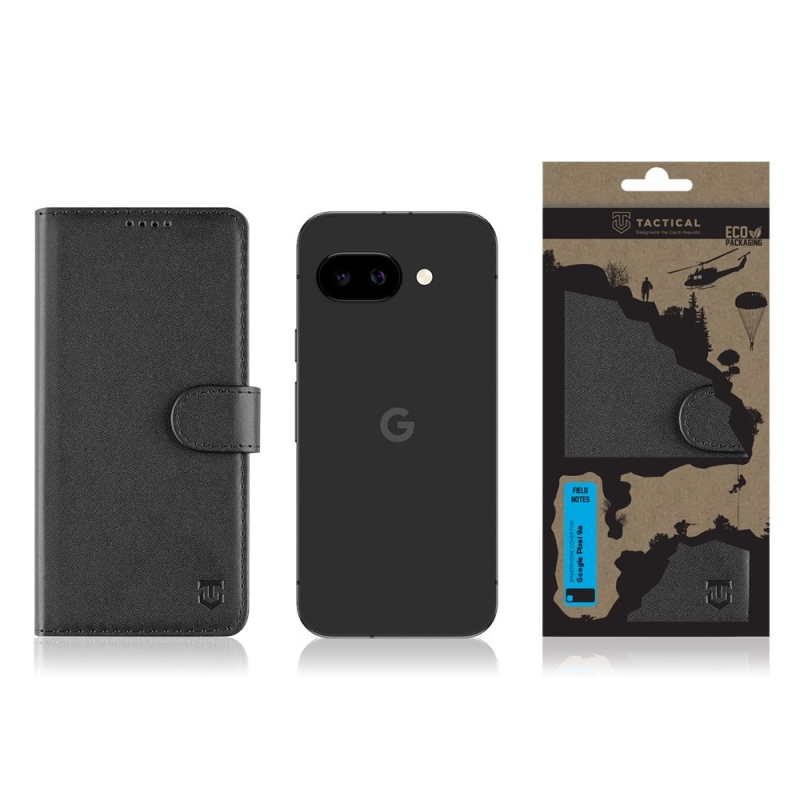 Taktikai terepi megjegyzések a Google Pixel 9a fekete változatához