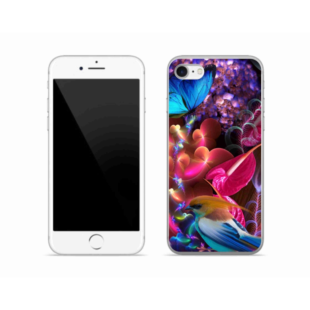 Zselés borítás mmCase iPhone SE (2020) - színes virágok
