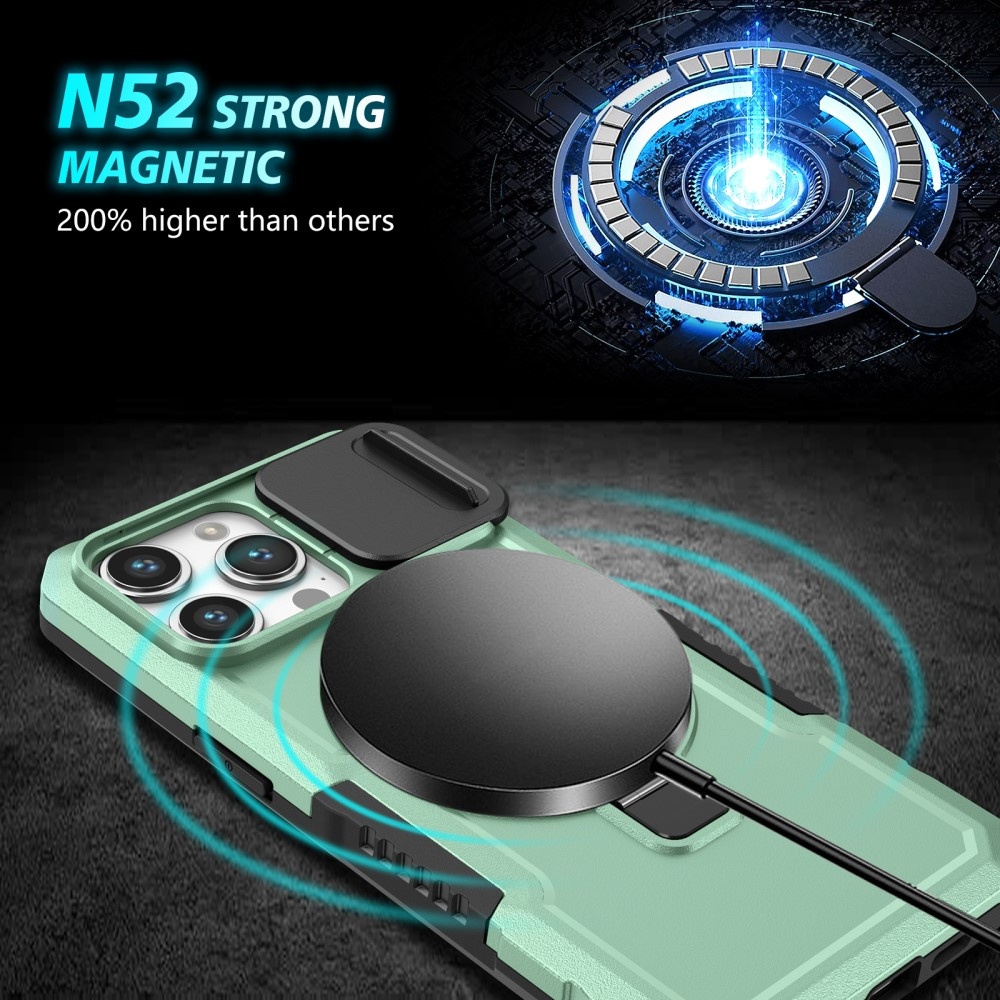 Katonai strapabíró védőburkolat MagSafe-vel iPhone 14 Pro Max készülékhez - világoszöld