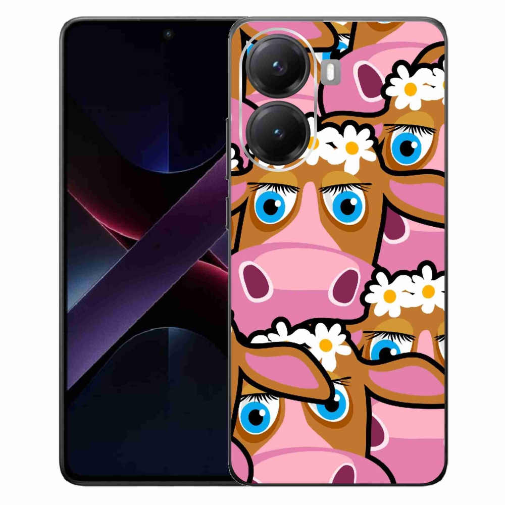 Gél borítás mmCase a Xiaomi Poco X7 Pro 5G számára - rajzfilm tehenek