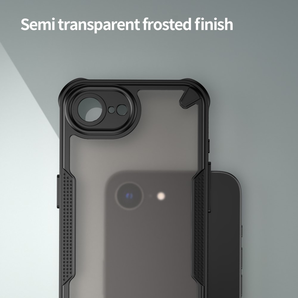 Fagyasztott, tartós borítás iPhone 16e készülékhez - fekete
