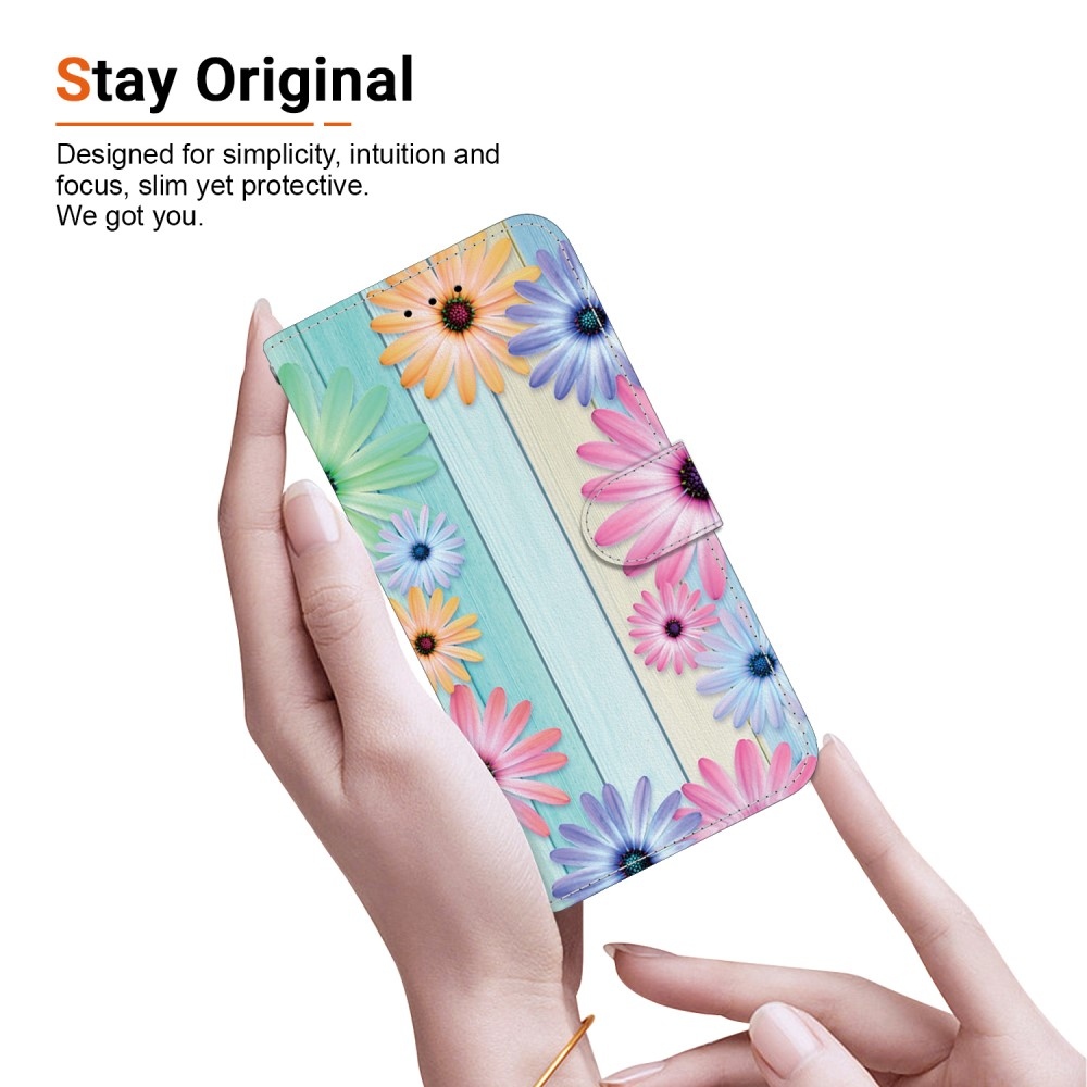 Sokoldalú könyvtáska Samsung Galaxy A36 5G/A56 5G - színes gerbera - Samsung Galaxy A36 5G/A56 5G számára