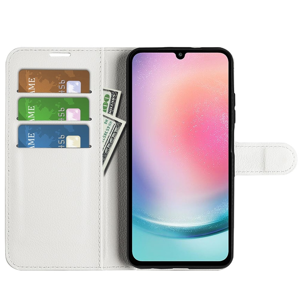 Litchi könyv tok Samsung Galaxy A25 5G - fehér