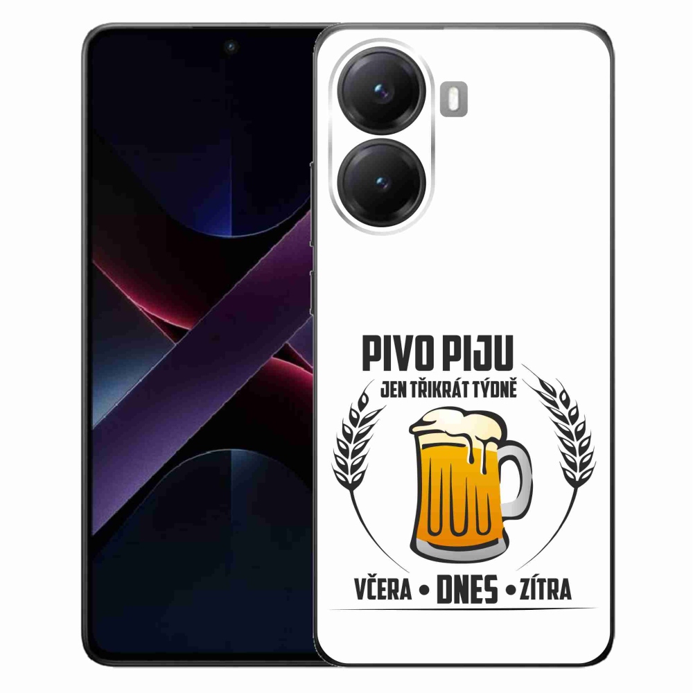 Gél borítás mmCase a Xiaomi Poco X7 Pro 5G számára - sör motívum fehér háttérrel